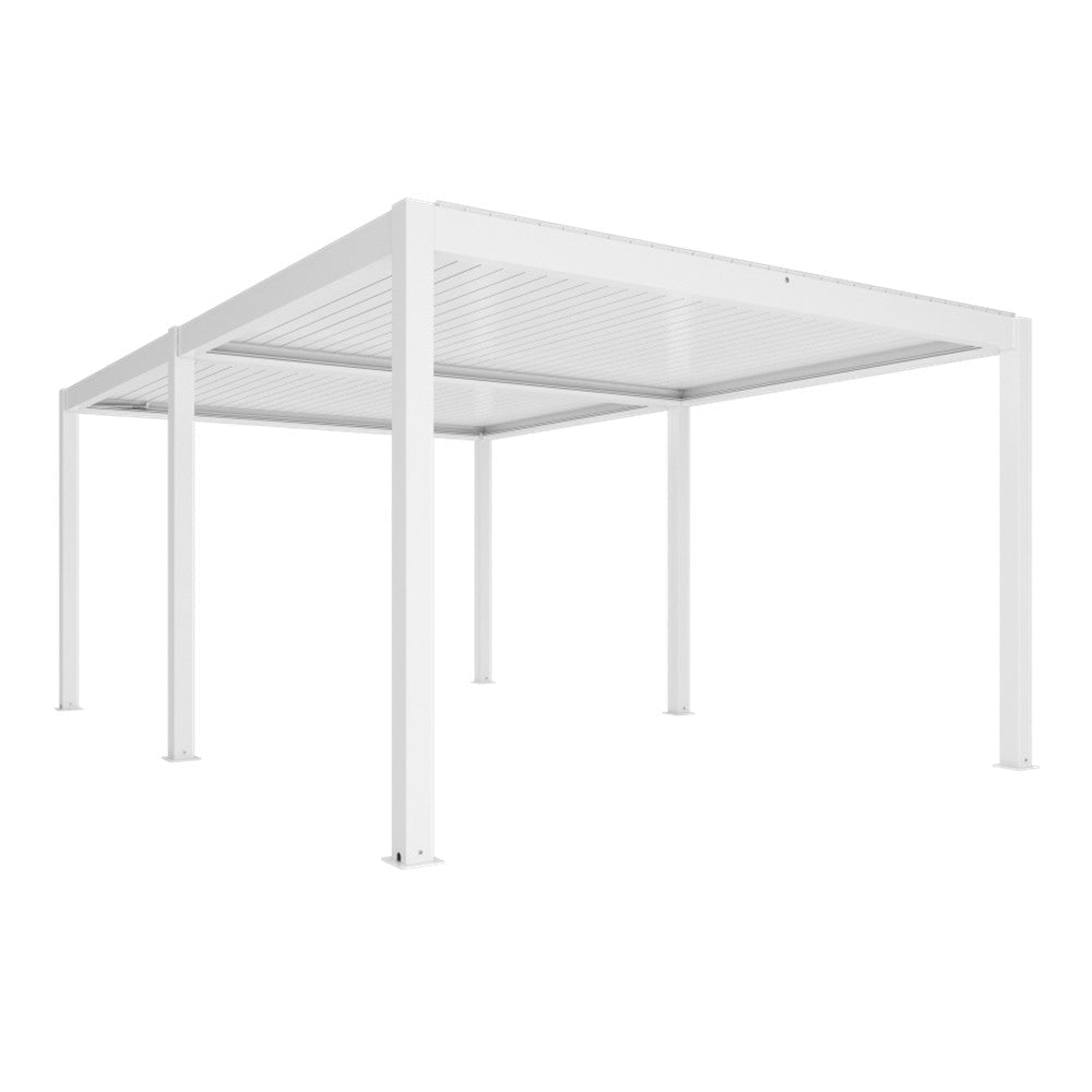 GazeboMate Monument 3M x 6M Semi Permanent Louvered Gazebo Aluminium Pergola Monument Heavy Duty Wind Resistant
