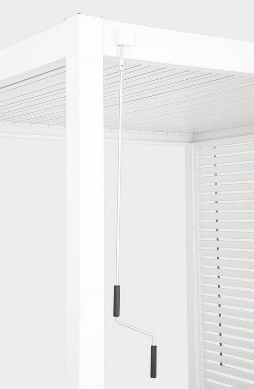 GazeboMate White 3.6M x 7.2M Semi Permanent Louvered Gazebo Aluminium Pergola Monument Heavy Duty Wind Resistant