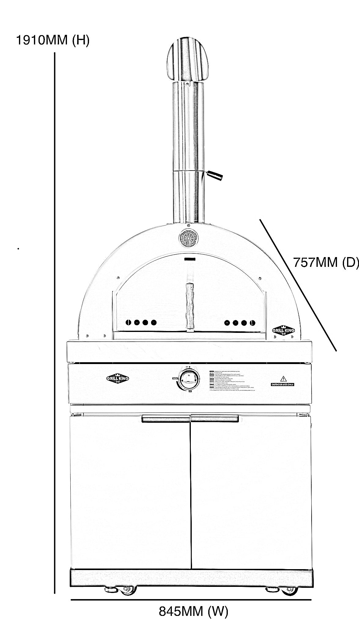 22” Gas Pizza Oven Module: Rockpool White Stone (Pizza Oven Module Only - BBQ Sold Seperate)