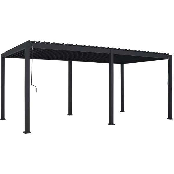 GazeboMate Monument 3M x 6M Semi Permanent Louvered Gazebo Aluminium Pergola Monument Heavy Duty Wind Resistant