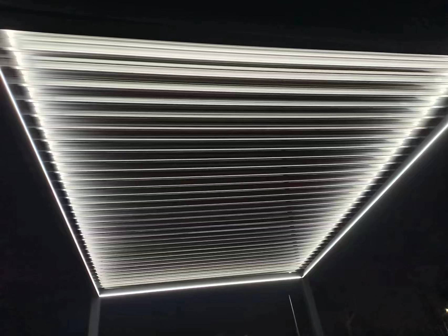 GazeboMate 3M x 4M LED Aluminum Black Louvre Function Gazebo