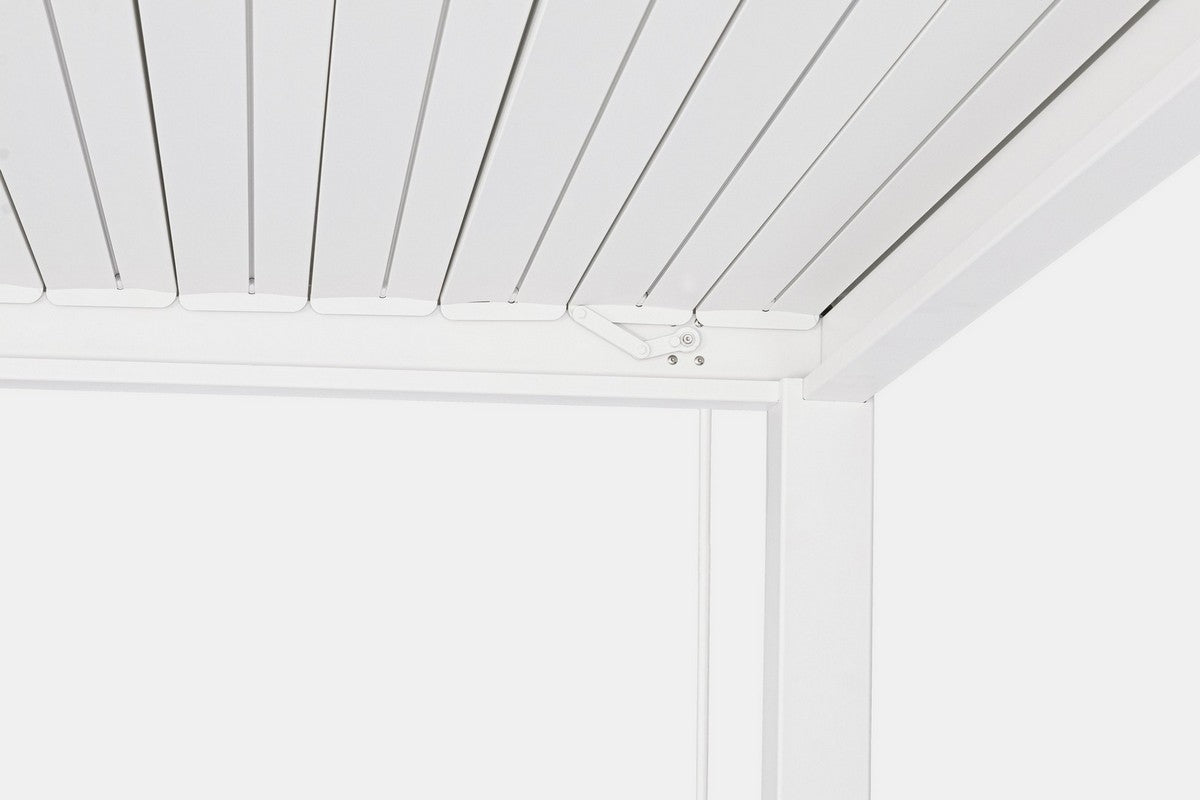 GazeboMate White 3.6M x 7.2M Semi Permanent Louvered Gazebo Aluminium Pergola Monument Heavy Duty Wind Resistant
