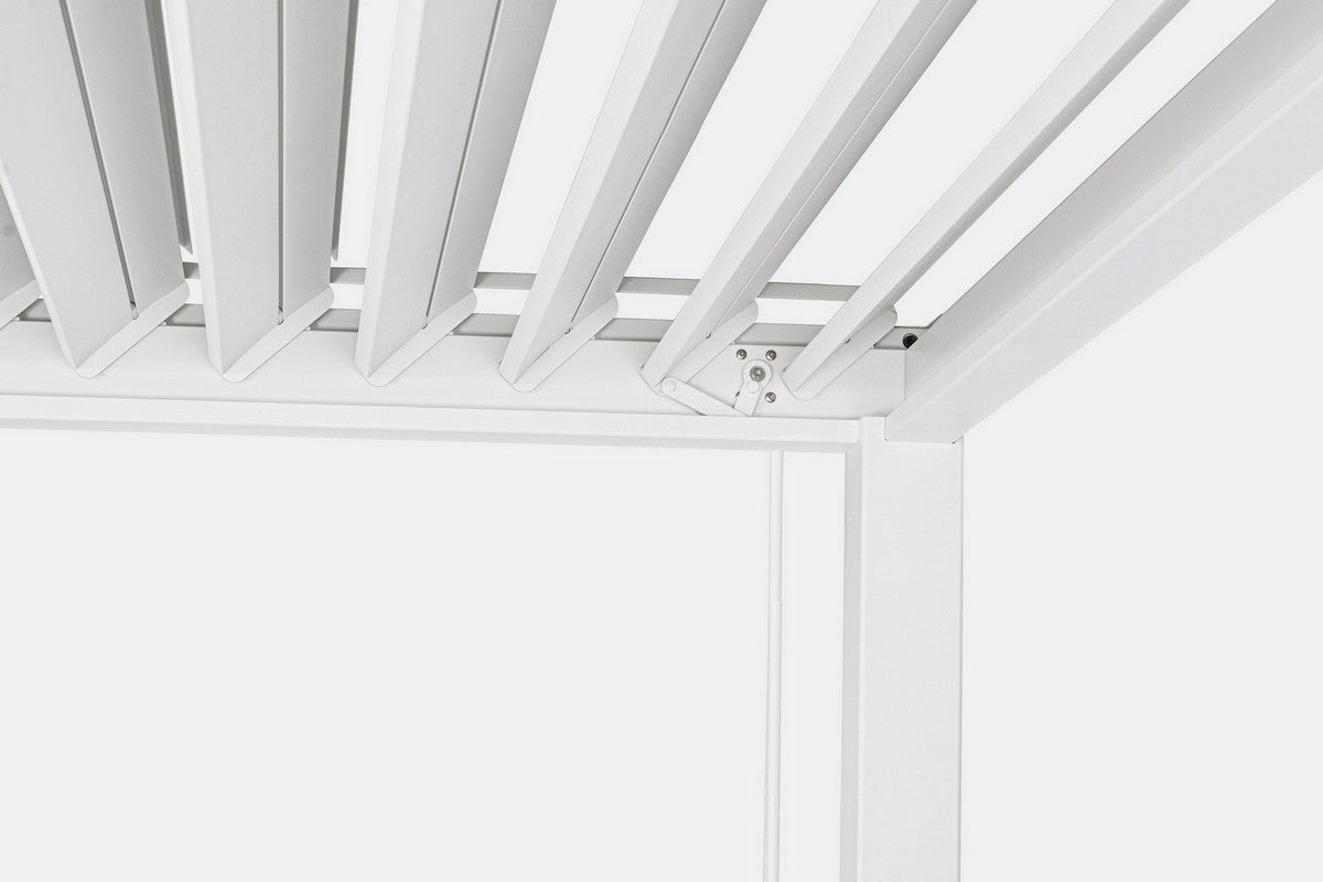 GazeboMate White 3.6M x 7.2M Semi Permanent Louvered Gazebo Aluminium Pergola Monument Heavy Duty Wind Resistant