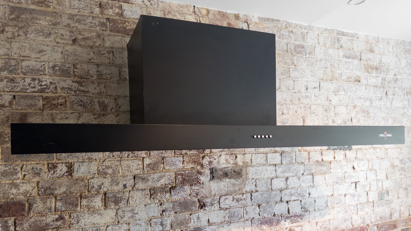 Grill King 120CM Commercial BBQ Rangehood Black Stainless Steel