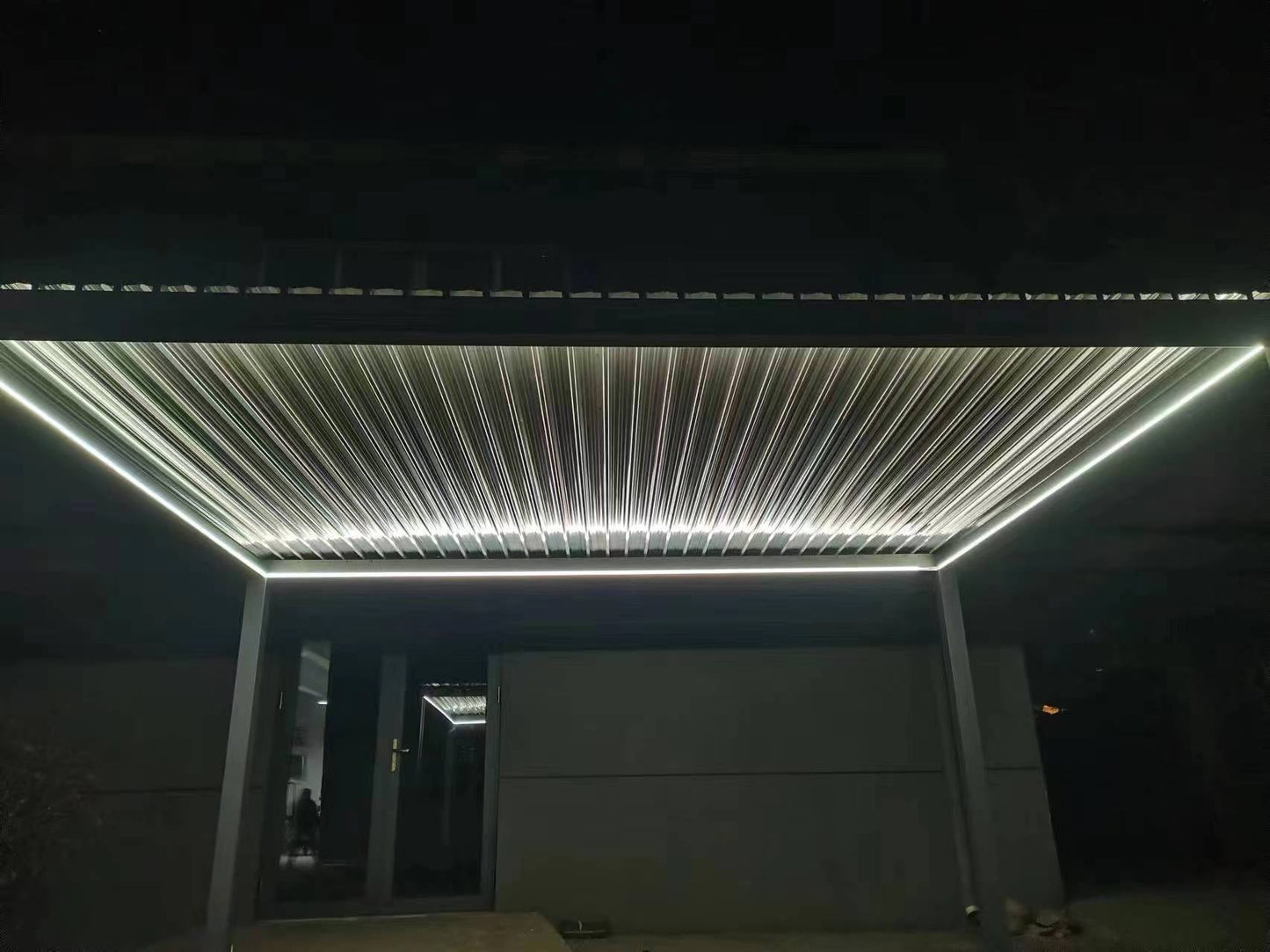 GazeboMate 3M x 4M LED Aluminum Black Louvre Function Gazebo