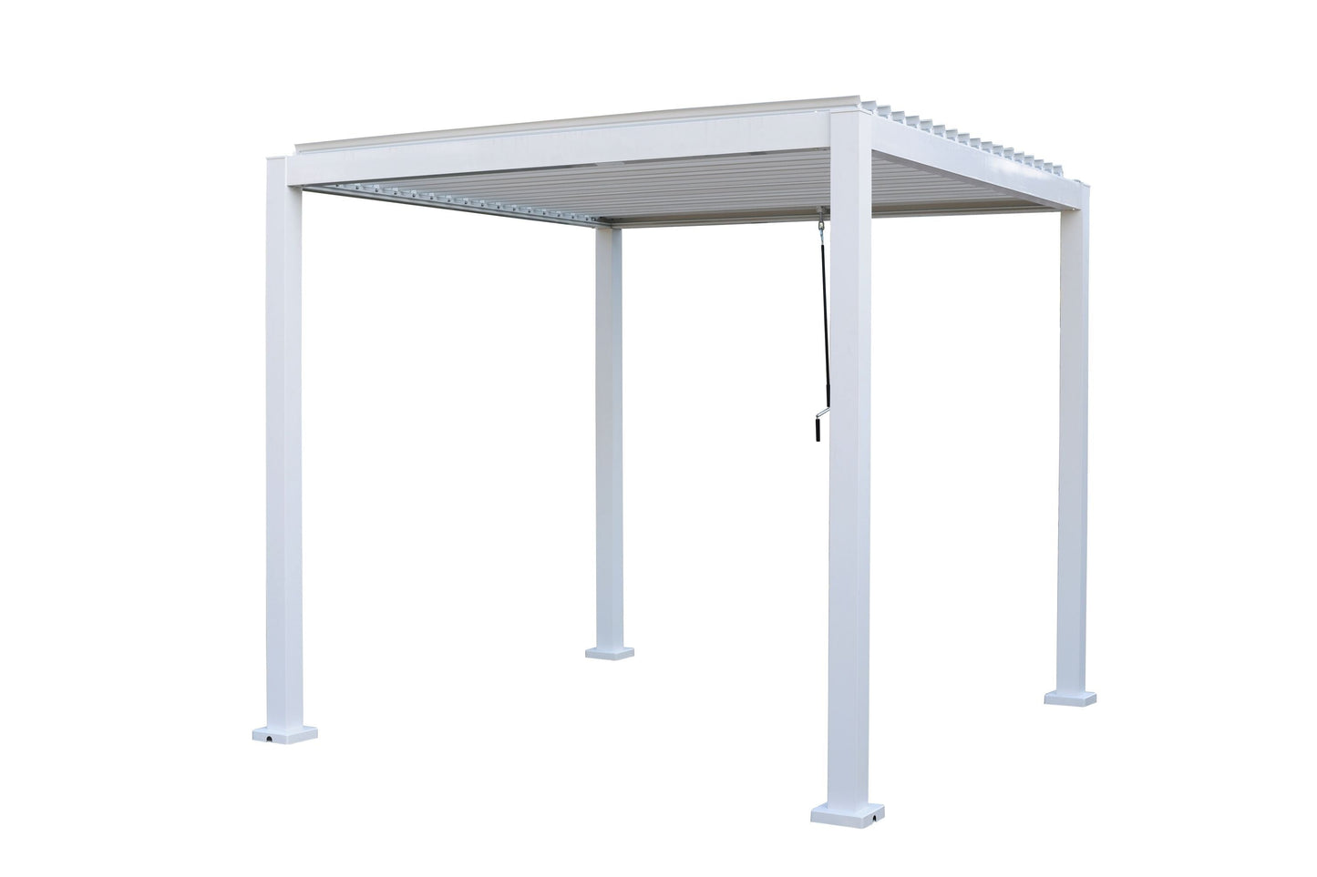 GazeboMate 3M x 4M LED Aluminum Black Louvre Function Gazebo