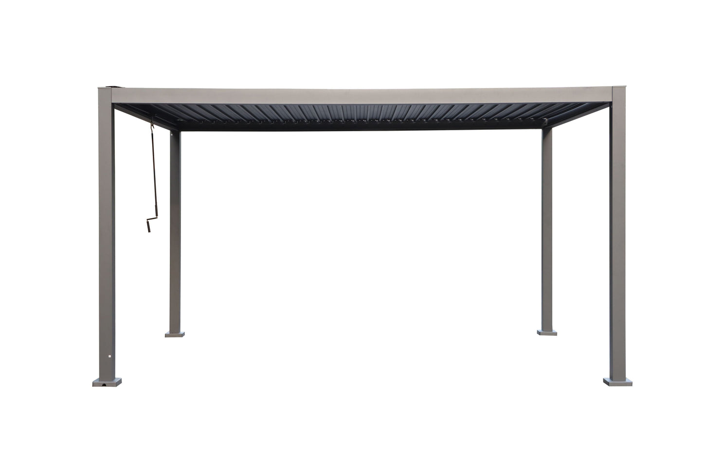 GazeboMate 3M x 4M LED Aluminum Black Louvre Function Gazebo