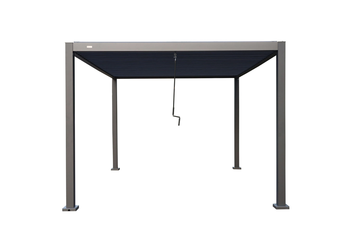 GazeboMate 3M x 4M LED Aluminum Black Louvre Function Gazebo