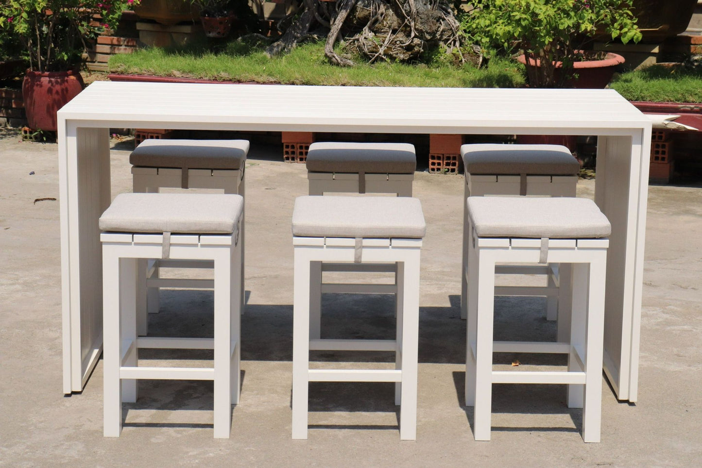 Niagra 7-Piece Outdoor Bar Set Aluminium WHITE