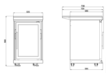 Single Fridge Module Suits Kingsley BBQ Kitchen | Black Stainless Steel Cabinet Stone Benchtops