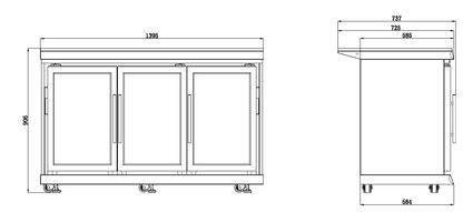Kingsley Triple Fridge Module – Suits Kingsley BBQ Kitchen Inc. | Triple-Glazed Bar Fridge