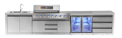4B + Wok 304 Stainless BBQ Kitchen: 304 Steel, 1DR Fridge & 2DR Sink – Click & Collect in VIC, NSW, QLD