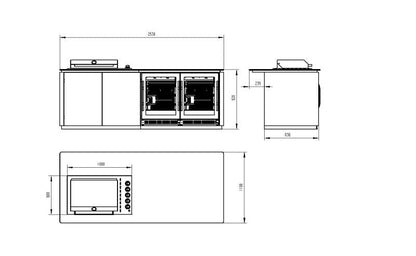 Grill King Bella 4B Drop In | Twin Fridge Alfresco Outdoor BBQ Kitchens Island High Grade White Stone Designer BBQ Inc 2 DR Fridge, Rear Infrared Burner, Rotisserie & BBQ Cover