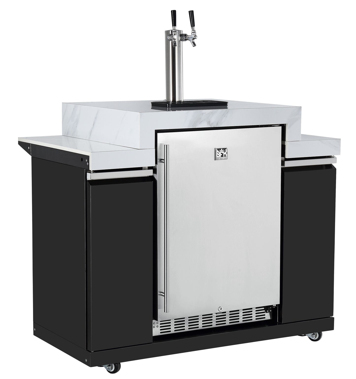 118L Kegerator Suits Grill King BBQ Kitchens Inc Stainless Steel Cabinetery, Stone Bench, Adjustable Legs & Castor Wheels