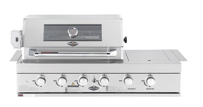 4 Burner + Wok Built In BBQ With Rear Infrared Burner | 304 Stainless Steel, Blue LED Knobs