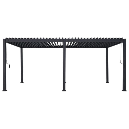 GazeboMate Aluminum Louvre Gazebo Pergola 3.6M x 7.2M Black/White Click & Collect