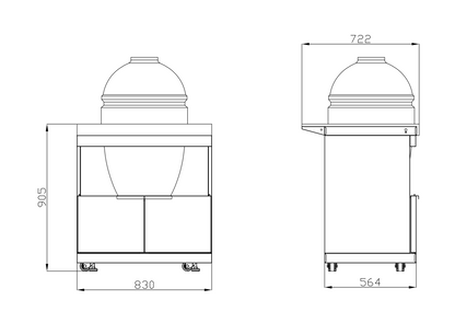 Rockpool White 6B + 21” Kamado Smoker : Designer Outdoor Kitchen BBQ Package Inc Wok Burner, Fridge, Sink, Rotisserie & BBQ Covers.