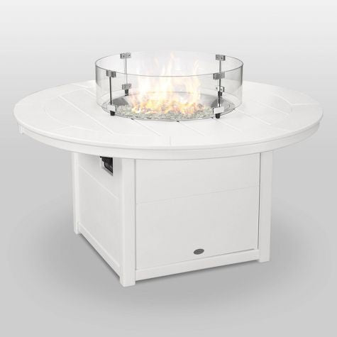 ARI Outdoor Designer Round Gas Fire Pit Table in 304 SS, White Aluminium Powder Coated | Pre Order