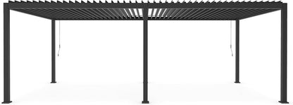 GazeboMate Aluminum Louvre Gazebo Pergola 3.6M x 7.2M Black/White Click & Collect