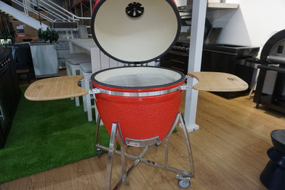 Grill King 27” Black Kamado Ceramic Charcoal Grill With Trolley & Side Tables