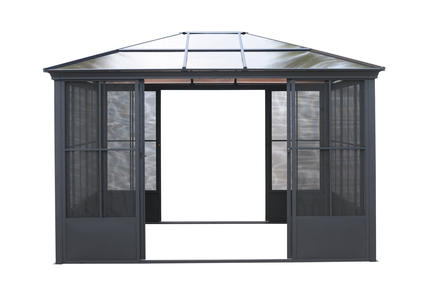 Elite Aluminium Black PC Garden Sunroom House 3x3.65m  With window screen Polycarbonate Board roof