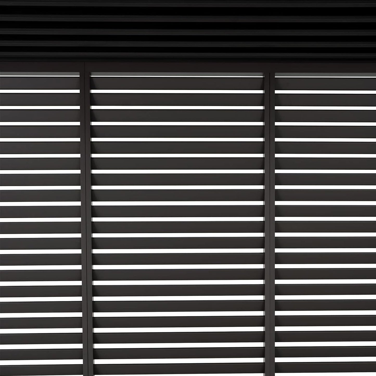 Aluminum Louvered Wall, Side Shade Privacy Screen Panel Suitable for GazeboMate Pergola Gazebo only. Pergola NOT Included. (Black/Charcoal)