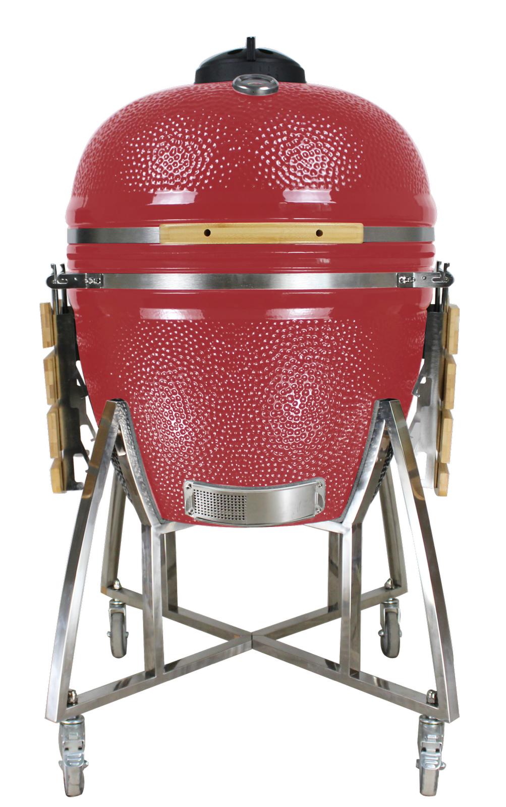 Grill King 16” Kamado Ceramic Charcoal Grill With Trolley & Side Tables