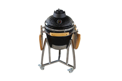 Grill King 16” WHITE Kamado Ceramic Charcoal Grill With Trolley & Side Tables