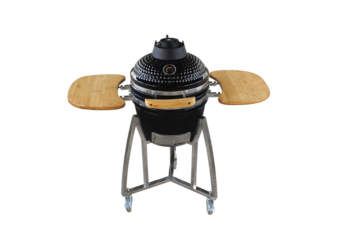 Grill King 16” WHITE Kamado Ceramic Charcoal Grill With Trolley & Side Tables