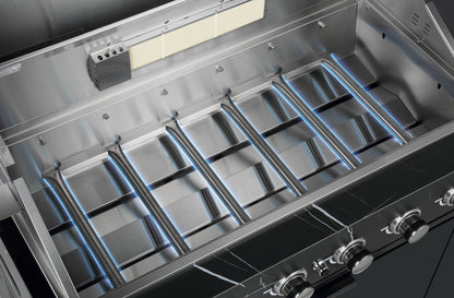 Rockpool Black 6 Burner Non Wok BBQ Module - LPG Plug Play, Rotisserie & Cover Included.