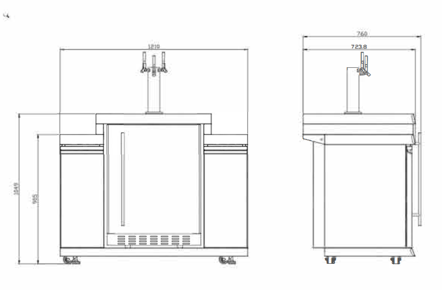 Rockpool Black 6B + 118L Kegerator : Designer Outdoor Kitchen BBQ Package Inc Wok Burner, Fridge, Sink, Rotisserie & BBQ Covers.