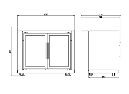 Twin Fridge Module Suits Rockpool White BBQ Kitchen Package Inc Stone Finishes, Aluminum Powder coated Cabinets, Castor Wheels