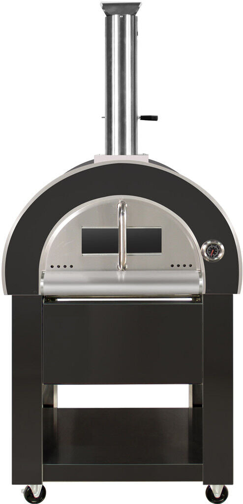 Grill King Charcoal Pizza Oven Outdoor In Black Stainless Steel Artisan Wood-Fired Charcoal Pizza Bread Oven BBQ Grill